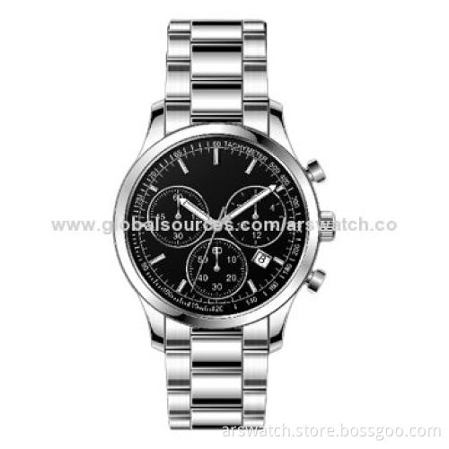 New Design Chronograph Watch for Men, Business or Casual Style, Genuine Leather Strap